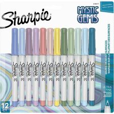 Sharpie Mystic Gems Permanent Markers - Ultra Fine Marker Point - Multi - 12 / Pack