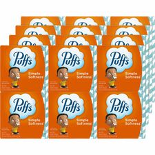 Puffs Basic Facial Tissue - 2 Ply - 8.40" x 8.20" - White - 64 Per Box - 24 / Carton