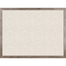 U Brands Linen Bulletin Board, 47" X 35" , Rustic Wood Frame