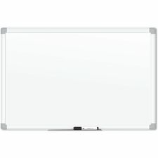 U Brands White Aluminum Framed Magnetic Porcelain Steel Board, 72" X 47"