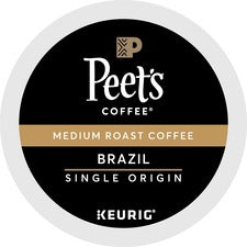 Peet's Coffee&reg; K-Cup Brazil Coffee - Compatible with Keurig Brewer - Medium - 22 / Box