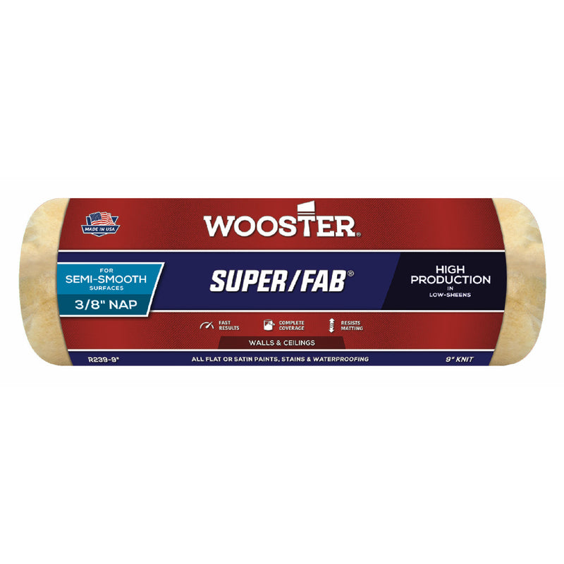 WOOSTER - Wooster Super/Fab Knit 9 in. W X 3/8 in. Regular Paint Roller Cover 1 pk - Case of 12