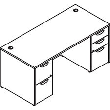 Lorell Prominence 2.0 Double-Pedestal Desk [DESK;DBL;PED;36X72;GE-EA]