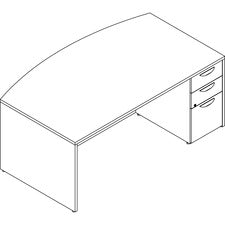 Lorell Prominence 2.0 Bowfront Right-Pedestal Desk [DESK;RT;SGLPED;BOW;42X72;GE-EA]