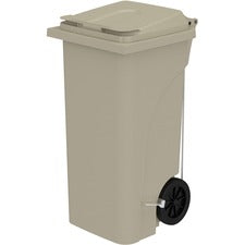 Safco 32 Gallon Plastic Step-On Receptacle [TRASH RECEPTACLE;TAN;32GAL-CT]