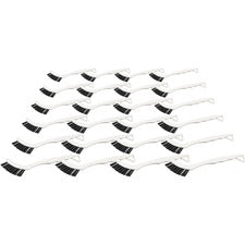 Genuine Joe Hand Held Grout Brush - Nylon Bristle - 8" Handle Length - Plastic Handle - 24 / Carton - Black, White