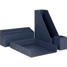 U Brands 4 Piece Desk Organization Kit [DESKORGST;PPRWRPPD;SLDNAVY-EA]
