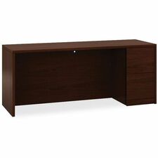 HON 10500 H105903R Pedestal Credenza - 72" x 24"29.5" - 2 x File Drawer(s)Right Side - Flat Edge - Finish: Mahogany