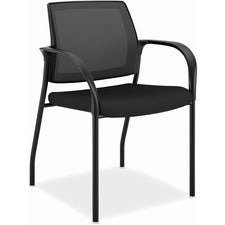 HON Ignition Chair - Black Fabric Seat - Black Mesh Back - Black Steel Frame - Black - Armrest [CHAIR;STCK;MSHBCK;W/ARMS;BK-EA]