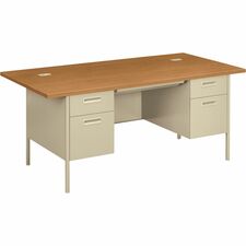 HON Metro Classic HP3276 Pedestal Desk [DESK;DBL PED;72X36;HRVST/PY-EA]