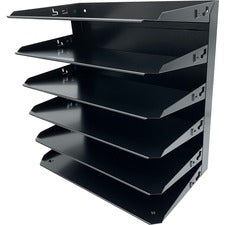 Huron Horizontal Slots Desk Organizer [ORGNZR HORZ 6 LGL SLOT; BK-EA]