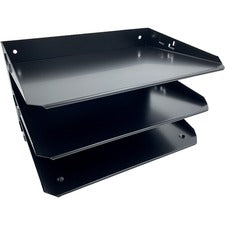 Huron Horizontal Slots Desk Organizer [CMPRTMT; HORZ 3 SLOT; BK-EA]