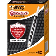 BIC PrevaGuard Round Stic Ballpoint Pen [PENS;ANTMICROBIAL;60CTBK-BX]