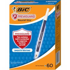 BIC PrevaGuard Round Stic Ballpoint Pen [PENS;ANTMICROBIAL;60CTBL-BX]