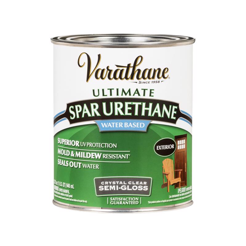 VARATHANE - Varathane Ultimate Semi-Gloss Clear Water-Based Spar Urethane 1 qt - Case of 2