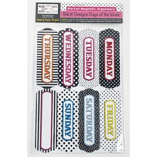 Ashley Magnetic Chalkboard Days of the Week - 8 - Write on/Wipe off - 1 Each - Multicolor [SET;MAG;DAYS/WEEK;BLACK;WE-EA]