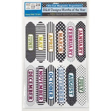 Ashley Magnetic Chalkboard Calendar Months - 12 - Write on/Wipe off - 1 Each - Multicolor [SET;MAG;MONTHS/YEAR;BK/WE-EA]