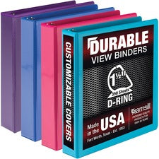 Samsill Durable 1.5 Inch Binder, Made in the USA, D Ring Customizable Clear View Binder, Fashion Assortment, 4 Pack, Each Holds 350 Page (MP46459)