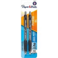 Paper Mate Profile Retractable Gel Pens [PEN;GEL;PROFILE;0.7MM;BLK;2CT-PK]