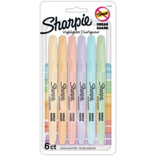 Sharpie Accent Highlighters w/Smear Guard - Chisel Marker Point Style - Assorted - 6 / Pack