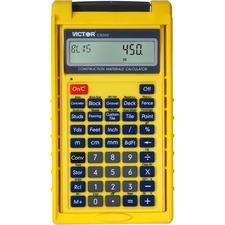 Victor C5000 Construction Materials Calculator - LCD - Battery Powered - 2 - LR44 - Yellow - 1 Each