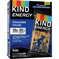 KIND Energy Bars - Trans Fat Free, Gluten-free, Individually Wrapped - Chocolate Chunk - 2.10 oz - 6 / Box