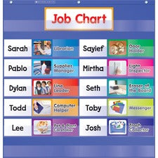 Scholastic Class Jobs Pocket Chart - Skill Learning: Chart - 1 Each [POCKETCHART;CLASS;JOBS;BLUE-EA]
