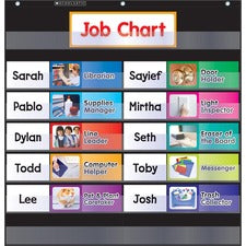 Scholastic Class Jobs Pocket Chart - Skill Learning: Chart - 1 Each [POCKETCHART;CLASS;JOBS;BLK-EA]