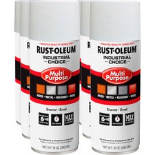 Rust-Oleum Industrial Choice Enamel Spray Paint - Liquid - 12 fl oz - 6 / Carton - White