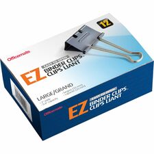 Officemate Binder Clip, Large - Large - 6.4" Length x 4" Width - 1" Size Capacity - for Binder - 12 / Box - Gray
