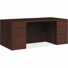 HON 10500 Series Mahogany Laminate Office Desking [DESK;DBLPED;66";MAGNY-EA]