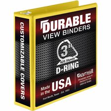 Samsill Durable Three-Ring View Binder [BINDER;DUR VW;3"DR; YELLOW-EA]