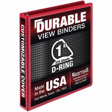 Samsill Durable Three-Ring View Binder [BINDER;DUR VW;1"DR; RED-EA]