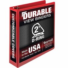 Samsill Durable Three-Ring View Binder [BINDER;DUR VW;2"DR; RED-EA]