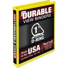 Samsill Durable Three-Ring View Binder [BINDER;DUR VW;1"DR; YELLOW-EA]