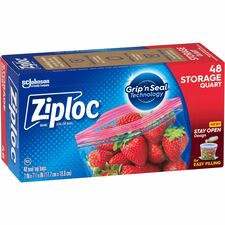 Ziploc&reg; Stand-Up Storage Bags - Blue - 9/Carton - Kitchen [BAG;SUSO;STORG;QT;ZPLC;48BG-CT]