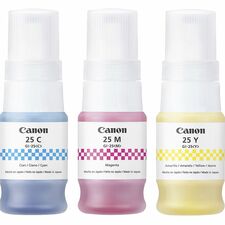 Canon GI-25 Ink Bottles - Inkjet - Cyan, Magenta, Yellow - 3000 Pages - 37 mL - 3 / Pack