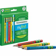 Dixon My First Short Pencils - Assorted Barrel - 12 / Box