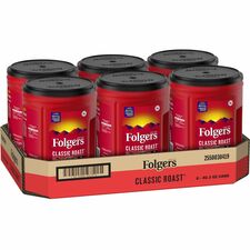 Folgers Ground Canister Classic Roast Coffee - Medium - 6 / Carton