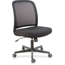 NuSparc Armless Task Chair - Fabric Seat - Black - 1 Each