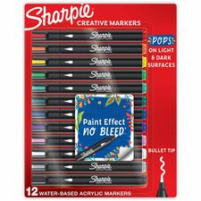 Sharpie Creative Markers, Water-Based Acrylic Markers, Bullet Tip [MARKER;SHRP;BULLCREATE;12CT-PK]