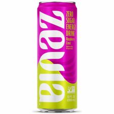 Zevia Zero Sugar Energy Drink - Ready-to-Drink - Sugar Free - 12 fl oz (355 mL) - 12 / Carton [DRINK;ENRGY;RSPBY LM;12PK-CT]