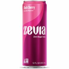 Zevia Zero Sugar Soda - Ready-to-Drink - Sugar Free - 12 fl oz (355 mL) - 12 / Carton [DRINK;SGRFREE;BLK CHRY;12PK-CT]