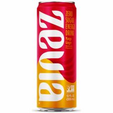Zevia Zero Sugar Energy Drink - Ready-to-Drink - Sugar Free - 12 fl oz (355 mL) - 12 / Carton [DRINK;ENRGY;MNGO GNGR;12PK-CT]
