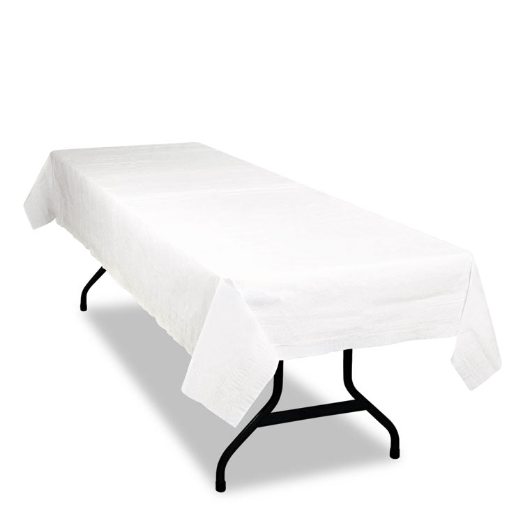 Tablemate - Table Set Poly Tissue Table Cover, 54" x 108", White, 6/Pack