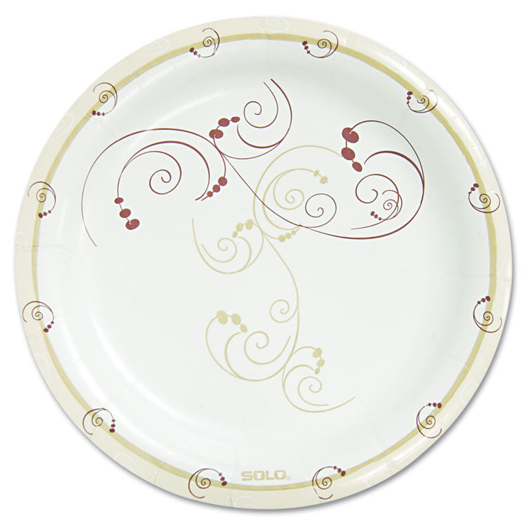 Dart - Symphony Paper Dinnerware, Mediumweight Plate, 8.5" dia, Tan, 125/Pack