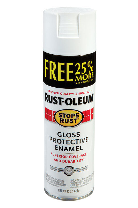 RUST-OLEUM - Rust-Oleum Stops Rust Gloss White Spray Paint 15 oz - Case of 6