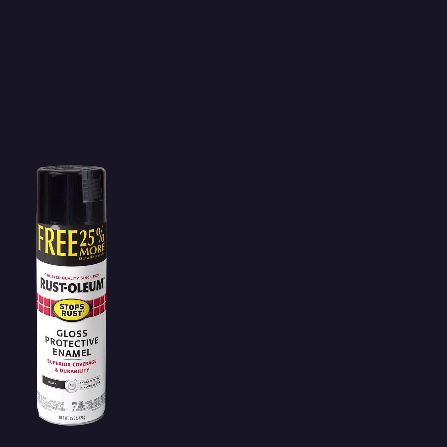 Rust-Oleum Stops Rust Gloss Black Spray Paint 15 oz - Case of 6