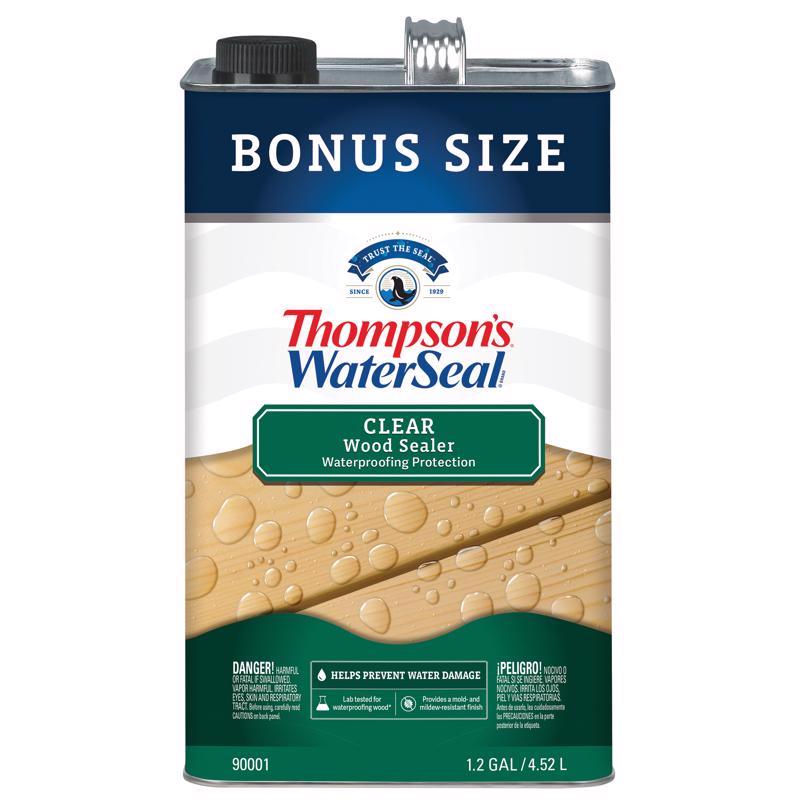 THOMPSON'S - Thompson's WaterSeal Clear Wood Sealer Clear Oil-Based Wood Sealant 1.2 gal - Case of 4