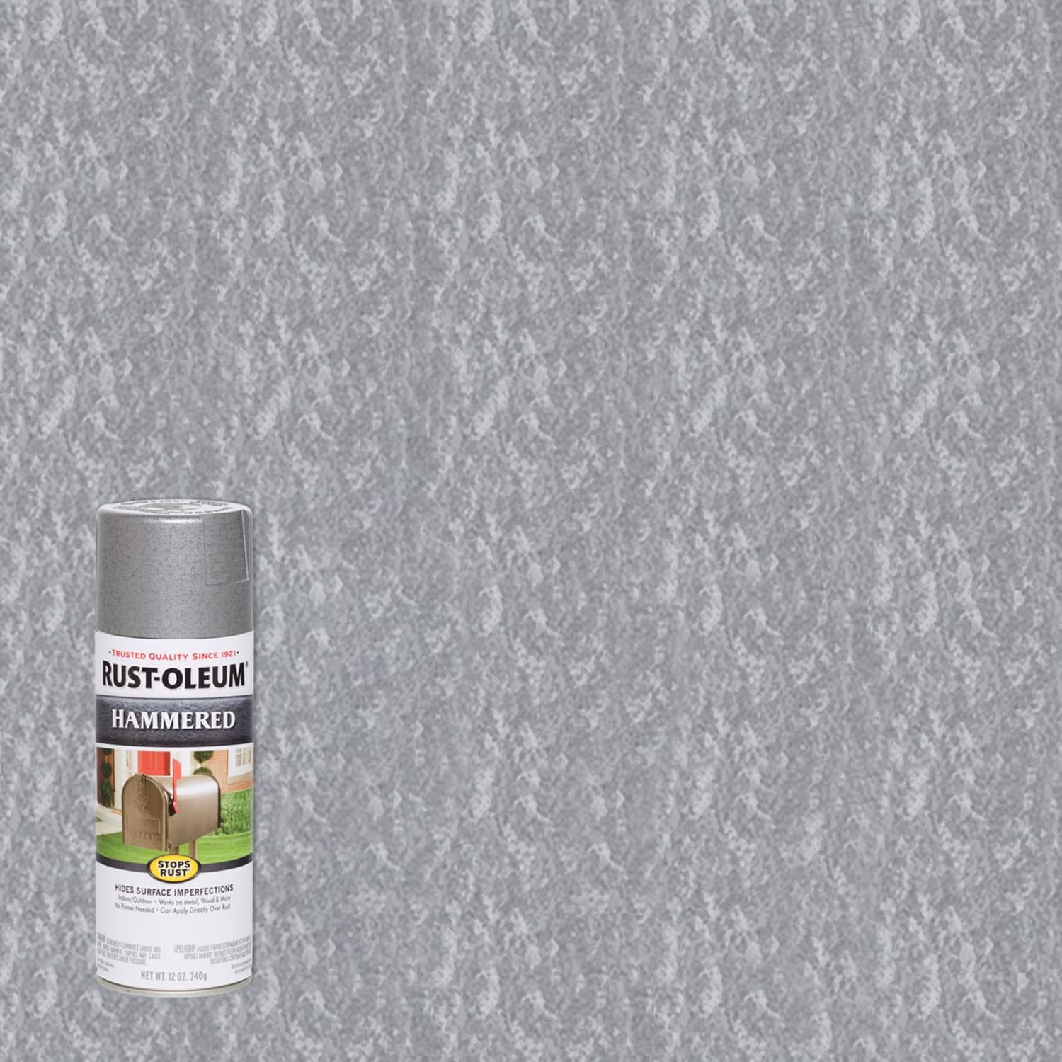 Rust-Oleum Stops Rust Hammered Silver Spray Paint 12 oz - Case of 6